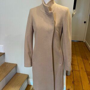 REISS Mabel Longline Coat In Soft Pink Size 6